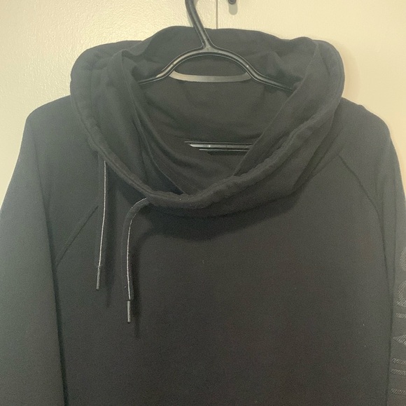 Calvin Klein Performance Black Cowl Neck Hoodie Sweatshirt Size Large - Picture 2 of 9